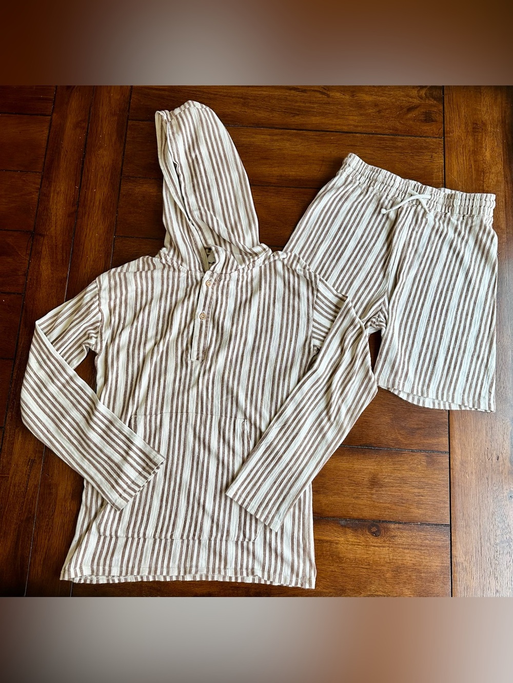 Boys H&M Woven Striped Short Set | Size 9-10